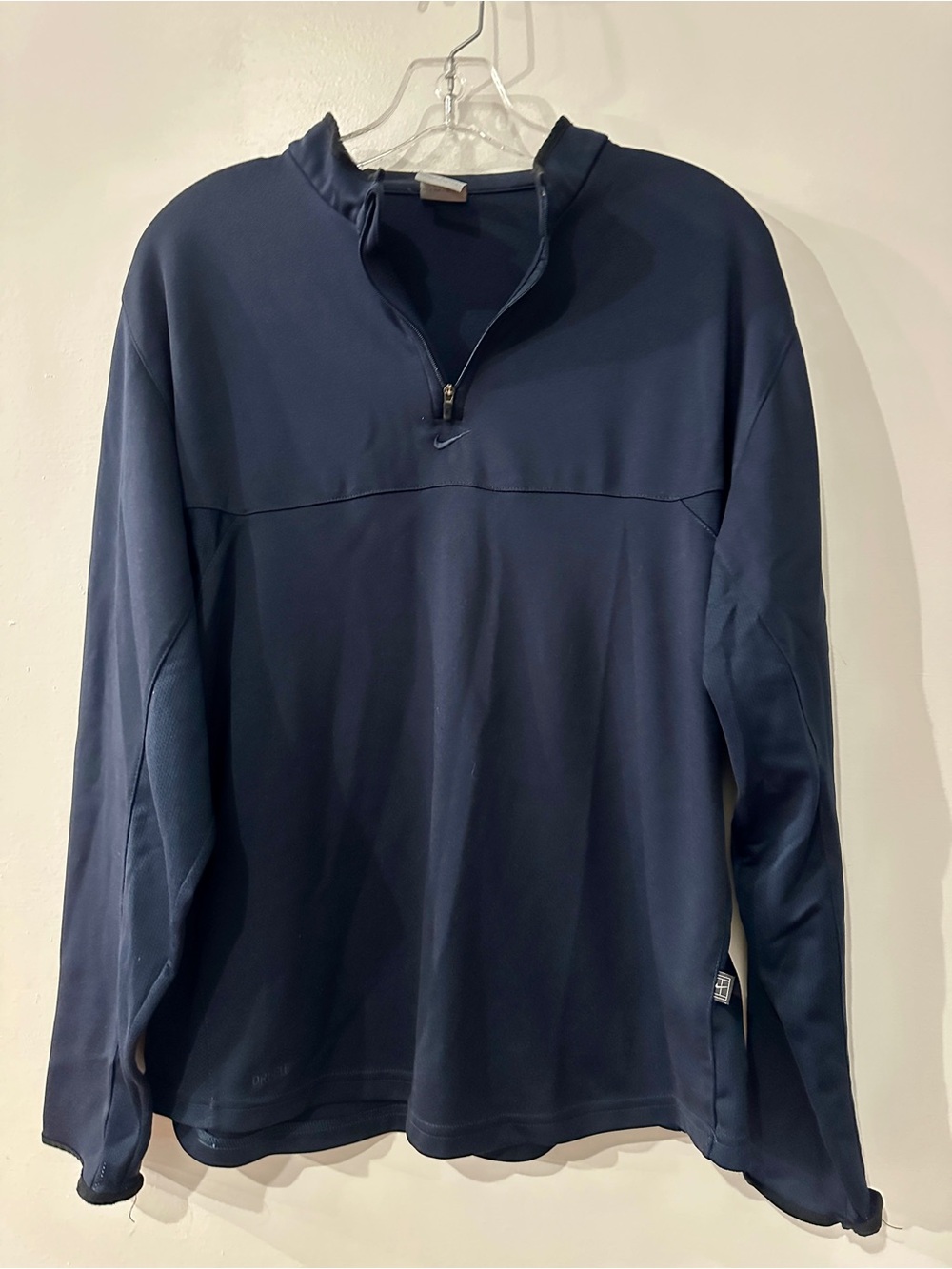 Nike Dri-Fit navy half-zip pullover shirt medium